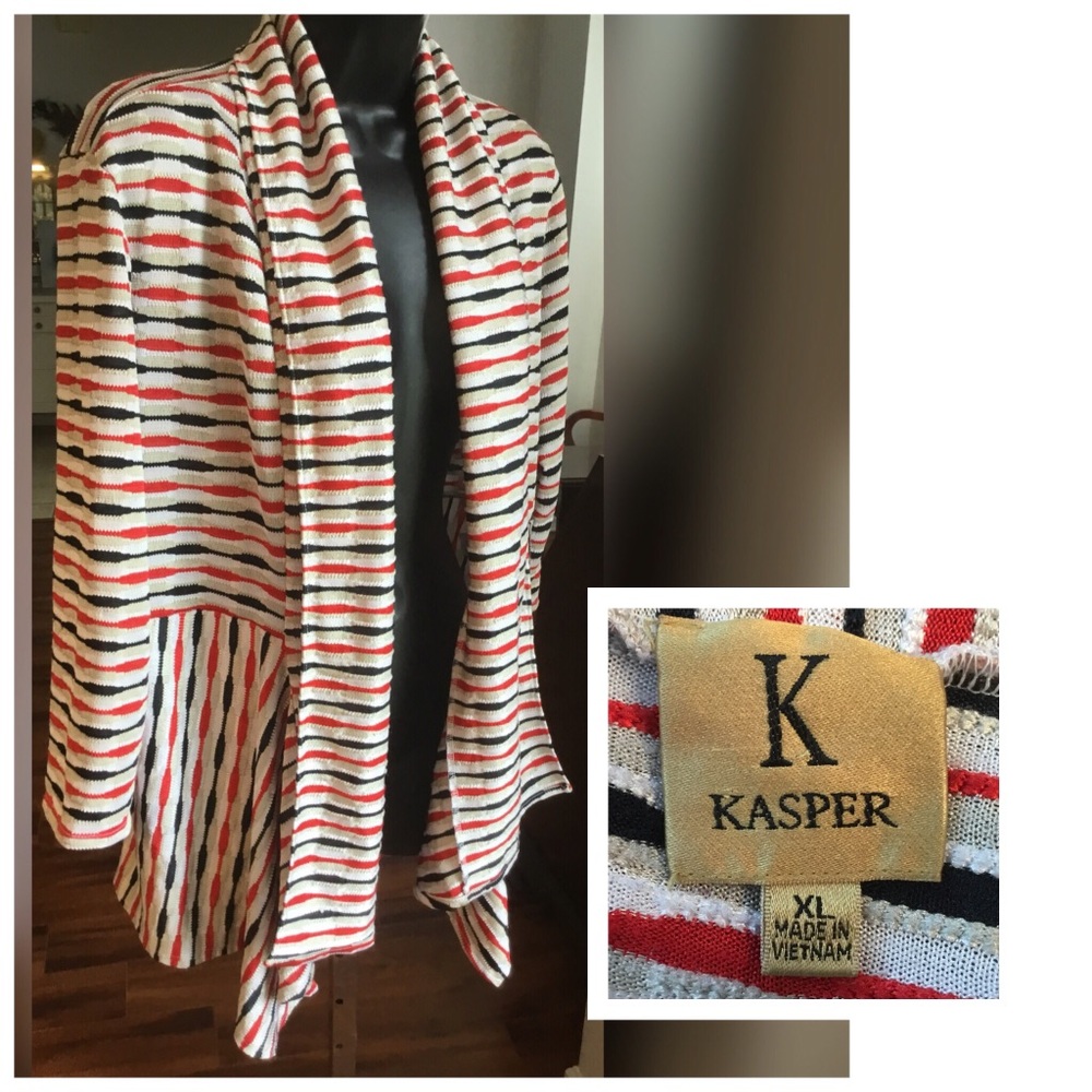 Kasper Open Front Cardigan